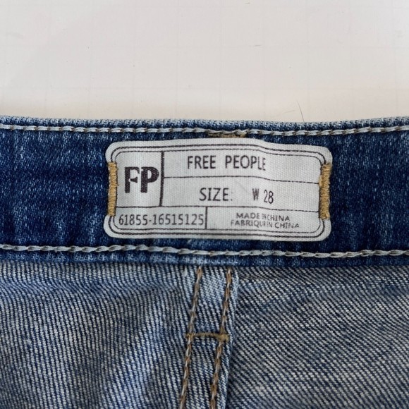 Free People Wales Wide Leg Jeans Womens Sz 28 Medium Wash High Rise Cropped - Picture 5 of 13
